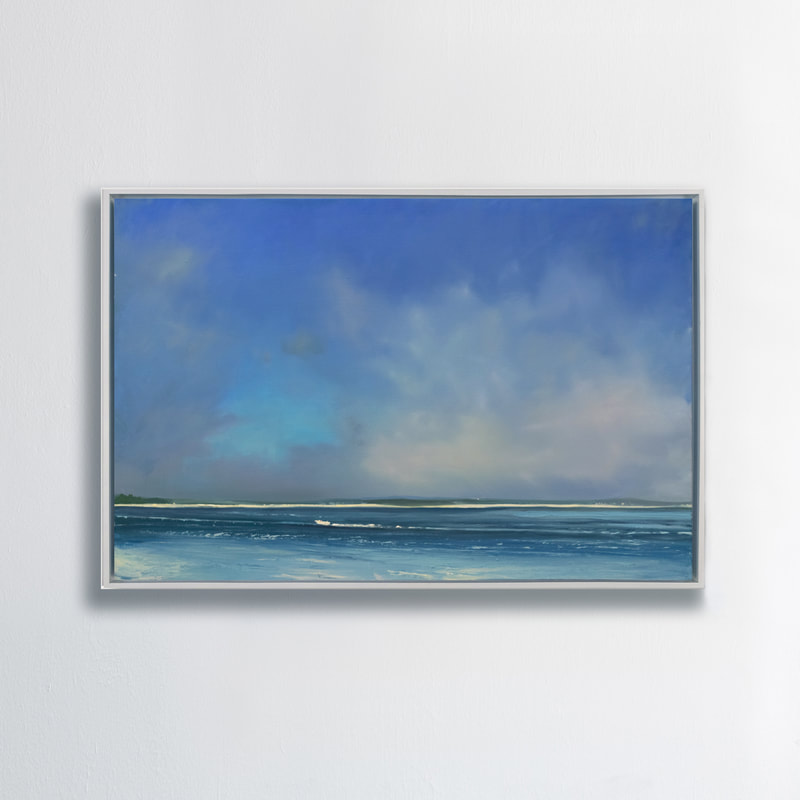 Boating Blues, Seascape, Oil painting by Annie Wildey 