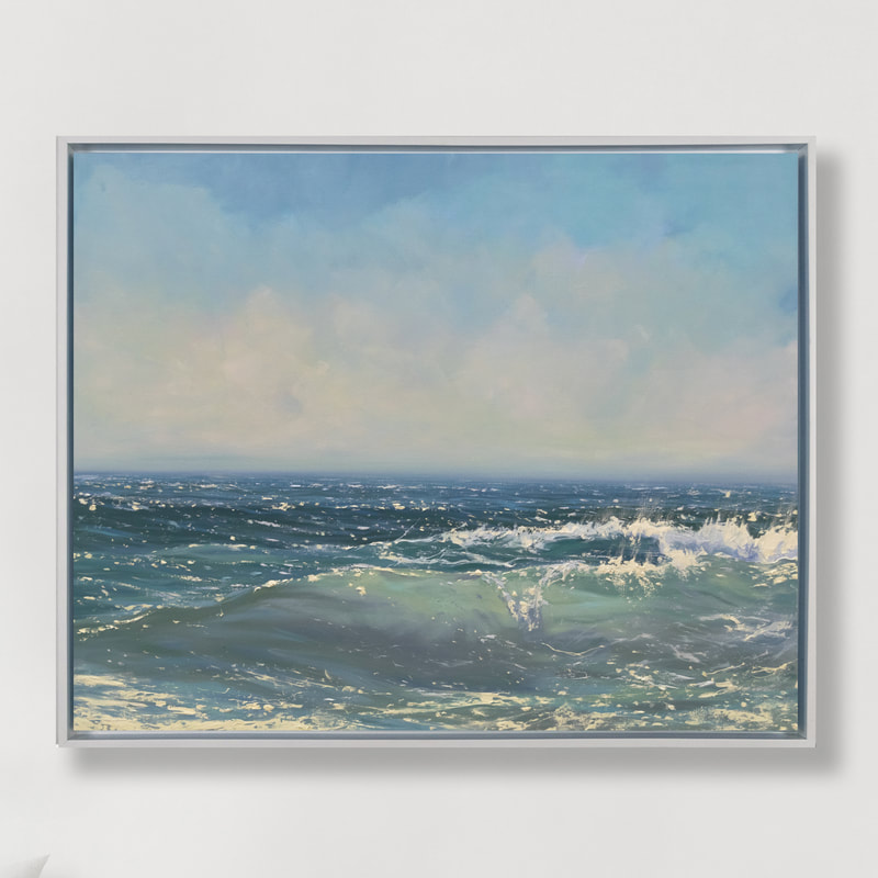 Glistening Sea, Seascape, Oil painting by Annie Wildey 