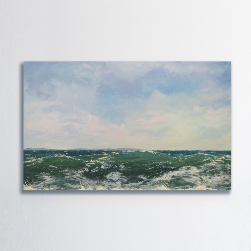 On The Horizon III,  Seascape, Oil painting by Annie Wildey 