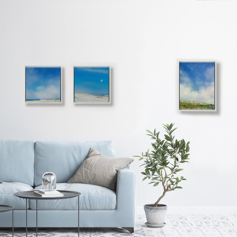 Summer Shore Collection Gallery Wall, oil paintings by Annie Wildey